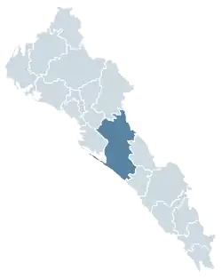 Location of Culiacán within Sinaloa