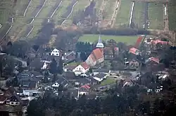Aerial view with St. Pancras Church