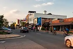 Cyclist riding north on North Vienna Street