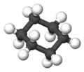 Ball-and-stick model of cyclohexane in its chair conformation