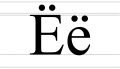 Cyrillic letter Yo - uppercase and lowercase