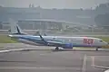 A Boeing 737-800 of TACV at Amsterdam Airport Schiphol.