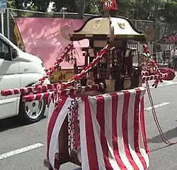 Floats for children's mikoshi at Imazu Hie Shrine summer festival