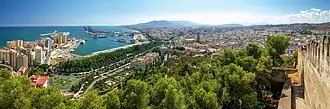 Panoramic view of Málaga from Gibralfaro