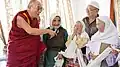 Dalai Lama with Tibetan Muslims.