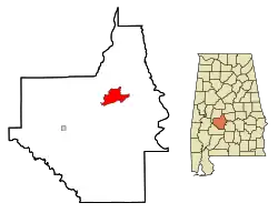 Location in Dallas County and the state of Alabama