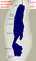 The decreasing water level of the Dead Sea