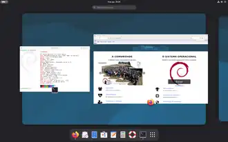 Screenshot of Debian 13 (Trixie) with the GNOME desktop environment version 48.3