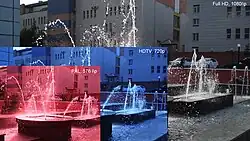 HDTV level of resolution. The full-color image shows 1080 resolution.