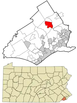 Location in Delaware County and the U.S. state of Pennsylvania.