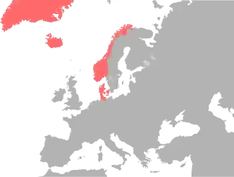 Map of Denmark–Norway, c. 1780