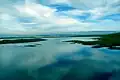 Mouth of the Bio-Bio emptying into the Pacific Ocean