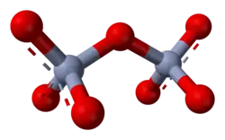 Ball-and-stick model of the dichromate anion