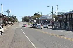 East along SH&nbsp;110 / SH&nbsp;135 in Downtown Troup, November 2014
