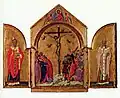 A small triptych for private devotion of the Crucifixion, in Siena.