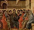 The "Pentecost". The Spirit of God comes to Jesus' followers.