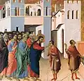 Jesus heals a blind man, and the man goes away praising God