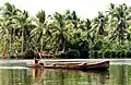 A dugout canoe of pirogue type in the Solomon Islands