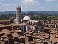 The cathedral fits very well into the rest of Siena