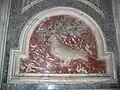 The Dove of Peace showing the different coloured marbles used to decorate the piers.