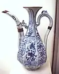 Early blue and white porcelain, c. 1335, the shape from Islamic metalwork