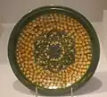 A sancai glazed offering tray, late 7th or early 8th century, Tang dynasty (618–907)