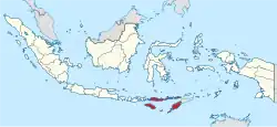 Location of East Nusa Tenggara in Indonesia