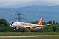 An EasyJet Airbus A320 at Geneva in 2015.