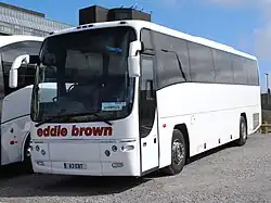 Eddie Brown Volvo B12B with Plaxton Panther 1 bodywork in April 2013
