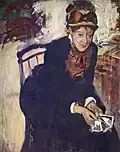 Portrait of Miss Cassatt, Seated, Holding  Cards, 1876-1878
