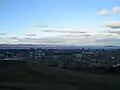 The Firth of Forth (where the river flows into the sea). The city in the foreground is Edinburgh