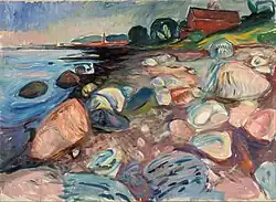 Shore with Red House. 1904. 69&nbsp;×&nbsp;109&nbsp;cm. Munch Museum, Oslo