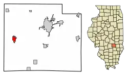 Location of Altamont in Effingham County, Illinois.