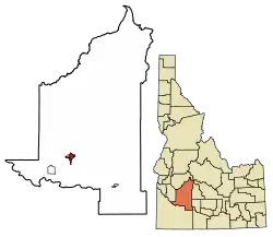 Location of Mountain Home in Elmore County, Idaho