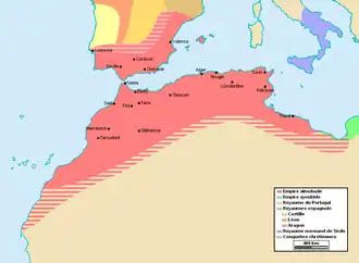 The Almohad empire at its greatest extent, c. 1180–1212