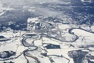 An aerial view of Enderby