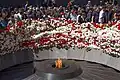 The eternal flame at the Tsitsernakaberd Memorial in Yerevan, Armenia, on Armenian Genocide Remembrance Day 2014.