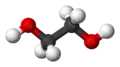 Ball and stick model of ethylene glycol