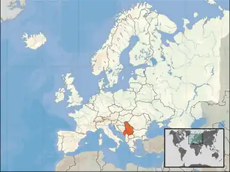 Location of Yugoslavia