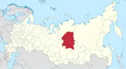 Map showing Evenkia in Russia