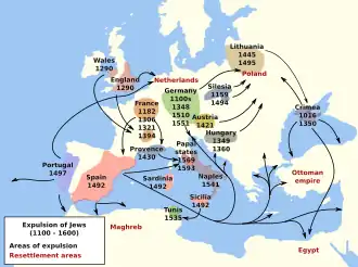 Ethnic cleansing of Jews in Europe from 1100 – 1600
