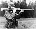 A soldier preparing to fire the FGR-17 Viper&nbsp;[en], an American experimental one-man disposable antitank rocket.