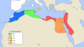 Chronological map of the Fatimid Caliphate