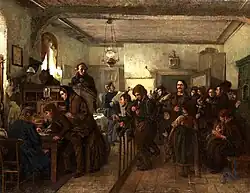 Im Auswanderungsbüro (In der Pass- und Polizeistube vor der Emigration) by Felix Schlesinger, 1859