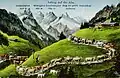 A postcard from 1929 with the Hochfrottspitze in the center