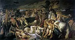 Die Amazonenschlacht by Anselm Feuerbach, 1873