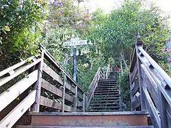 The intersection of Filbert Street and Napier Lane on Telegraph Hill.