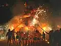 A fire dragon dance