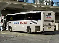 National Express Volvo B12B with Plaxton Panther 1 bodywork rear in January 2010