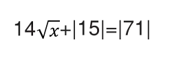 An equation of absolute value and square roots.
